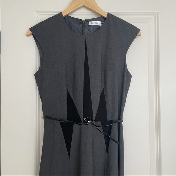 NWOT Calvin Klein Sleeveless Dress in dark grey - Picture 2 of 5